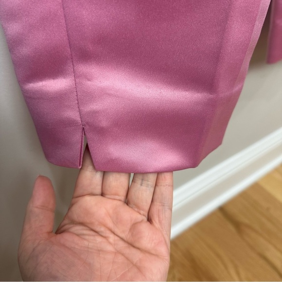 Jcrew Satin Cigarette Pant Rose Pink Slim Leg Flat Front TALL - Picture 7 of 11